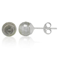 Cargar imagen en el visor de la galería, Ohrstecker Glas transparent hellgrün scheinend, 5 mm Ø, facettiert, glitzernd, 925er Sterlingsilber - Stift - chic - net.de
