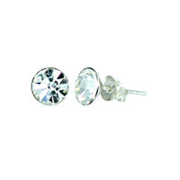 Cargar imagen en el visor de la galería, Ohrstecker Glas transparent weiß 3 mm Ø, facettiert, glitzernd, 925er Sterlingsilber - Stift - chic - net.de
