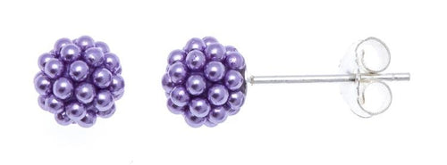 Ohrstecker lila rund Perlen Kugelohringe Kugelohrstecker 4 mm 925er Sterlingsilber - chic - net.de