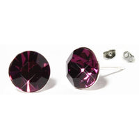 Cargar imagen en el visor de la galería, Ohrstecker Lila Violett Glas facettiert glitzernd 925er Sterlingsilber Glasohrstecker 10 mm - chic - net.de
