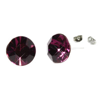 Cargar imagen en el visor de la galería, Ohrstecker Lila Violett Glas facettiert glitzernd 925er Sterlingsilber Glasohrstecker 10 mm - chic - net.de
