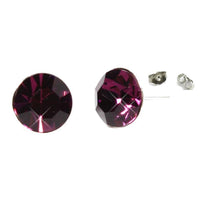 Cargar imagen en el visor de la galería, Ohrstecker Lila Violett Glas facettiert glitzernd 925er Sterlingsilber Glasohrstecker 10 mm - chic - net.de
