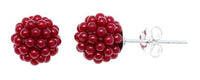 Load image into Gallery viewer, Ohrstecker rot rund Perlen Kugelohringe Kugelohrstecker 8 mm 925er Sterlingsilber - chic - net.de
