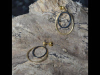 Load image into Gallery viewer, Ohrstecker Silber 925 vergoldet Ellipsen gold schwarz - chic - net.de
