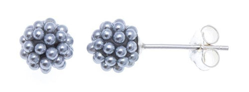 Ohrstecker silber blau rund Perlen Kugelohringe Kugelohrstecker 4 mm 925er Sterlingsilber - chic - net.de