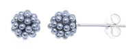 Load image into Gallery viewer, Ohrstecker silber blau rund Perlen Kugelohringe Kugelohrstecker 4 mm 925er Sterlingsilber - chic - net.de
