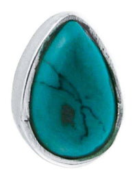 Load image into Gallery viewer, Ohrstecker Türkis Tropfen 15 mm 925er Sterling Silber Rand Stein Silberohrstecker - chic - net.de
