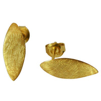 Load image into Gallery viewer, Ohrstecker vergoldet 925 Silber Mandel gewellt - chic - net.de
