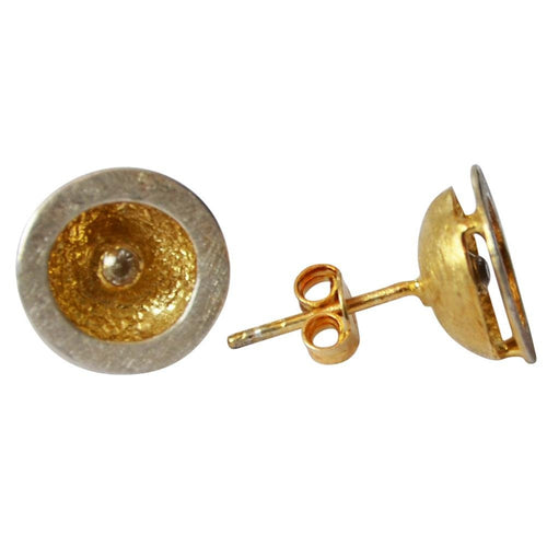 Ohrstecker vergoldet 925 Silber Rand Kelch Zirkonia - chic - net.de