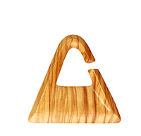 Load image into Gallery viewer, Olivenholz 6mm Piercing Creole Handtasche Dreieck - chic - net.de
