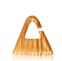 Load image into Gallery viewer, Olivenholz 6mm Piercing Creole Handtasche Dreieck - chic - net.de

