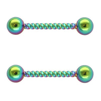 Load image into Gallery viewer, Nippel Piercing Set Brustwarzen Edelstahl Barbell Kordel
