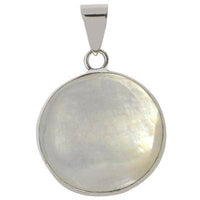 Load image into Gallery viewer, Perlmutt Anhänger kreisförmig 925er Sterlingsilber Perlmutt Rückseite mit Muster - chic - net.de
