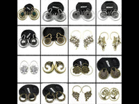 Load image into Gallery viewer, Piercing 10g Ohrgewicht White Brass Blume Onyx Spirale - chic - net.de
