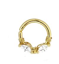 Load image into Gallery viewer, Piercing Edelstahl Ring für Nase Ohr Kristall Augen - chic - net.de
