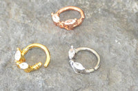 Load image into Gallery viewer, Piercing Edelstahl Ring für Nase Ohr Kristall Augen - chic - net.de
