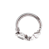 Load image into Gallery viewer, Piercing Edelstahl Ring für Nase Ohr Kristall Augen - chic - net.de
