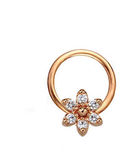 Cargar imagen en el visor de la galería, Piercing Edelstahl Ring für Nase Ohr Kristall Blume - chic - net.de
