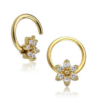 Cargar imagen en el visor de la galería, Piercing Edelstahl Ring für Nase Ohr Kristall Blume - chic - net.de
