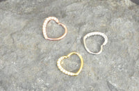 Load image into Gallery viewer, Piercing Edelstahl Ring für Nase Ohr Kristall Herz - chic - net.de
