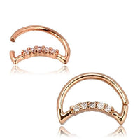 Cargar imagen en el visor de la galería, Piercing Edelstahl Ring für Nase Ohr Kristall Sichel - chic - net.de
