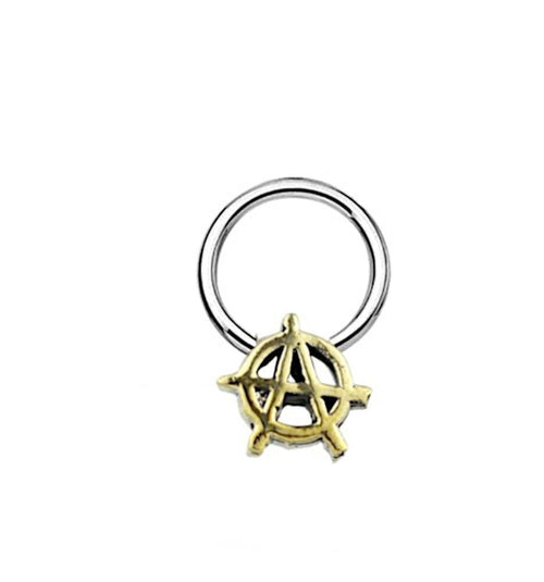 Piercing Klemmkugel Ring Brass Edelstahl Anarchie A - chic - net.de