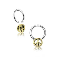 Load image into Gallery viewer, Piercing Klemmkugel Ring Brass Edelstahl Peace Zeichen - chic - net.de

