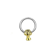 Load image into Gallery viewer, Piercing Klemmkugel Ring Brass Edelstahl Pilz 3D - chic - net.de
