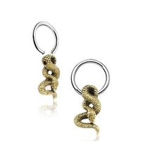Load image into Gallery viewer, Piercing Klemmkugel Ring Brass Edelstahl Schlange - chic - net.de
