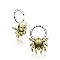 Load image into Gallery viewer, Piercing Klemmkugel Ring Brass Edelstahl Spinne - chic - net.de
