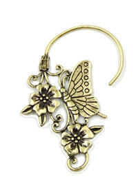 Load image into Gallery viewer, Piercing Messing Hook Ohrhänger 1.5mm Schmetterling Blumen - chic - net.de
