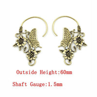 Load image into Gallery viewer, Piercing Messing Hook Ohrhänger 1.5mm Schmetterling Blumen - chic - net.de
