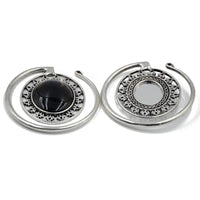 Load image into Gallery viewer, Piercing Ohrgewicht Brass oval Stein schwarz 4,7mm - chic - net.de
