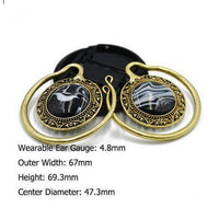 Load image into Gallery viewer, Piercing Ohrgewicht Brass Stern Stein marmoriert 4,8mm - chic - net.de
