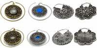 Load image into Gallery viewer, Piercing Ohrgewicht White Brass Blume Stein blau Spirale - chic - net.de
