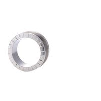 Load image into Gallery viewer, A silver Schraubplug Einkerbungen Tunnel Edelstahl Plug with engraved lines around its edge, displayed on a plain white background.
