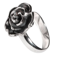 Load image into Gallery viewer, Ring oxidiert glänzend Rose 925 Silber verstellbar - chic - net.de
