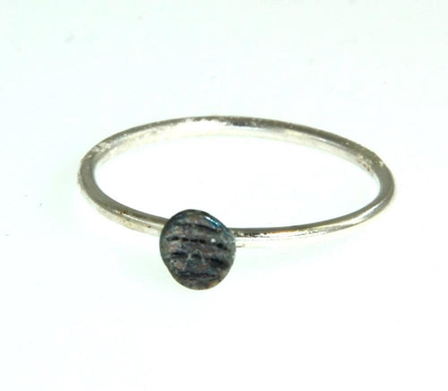 Ring Silber 925 oxidiert Kreis Streifen 1mm gebürstet - chic - net.de