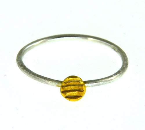 Ring Silber 925 vergoldet Kreis Streifen 1mm gebürstet - chic - net.de