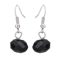 Load image into Gallery viewer, Schmuckset Damen Kette schwarz Steine Ohrringe Perlen rund 50 cm Karabiner - chic - net.de
