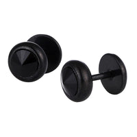 Cargar imagen en el visor de la galería, Schraubverschluss Fake Piercing Expander Edelstahl schwarz schwarzer Stein Ø 13 mm - chic - net.de
