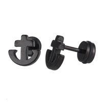 Load image into Gallery viewer, Schraubverschluss Fake Piercing Expander schwarz Anker Edelstahl - chic - net.de
