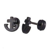 Load image into Gallery viewer, Schraubverschluss Fake Piercing Expander schwarz Anker Edelstahl - chic - net.de
