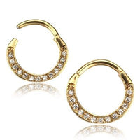 Cargar imagen en el visor de la galería, Segmentring Piercing Kristalle Edelstahl Gold PVD - chic - net.de
