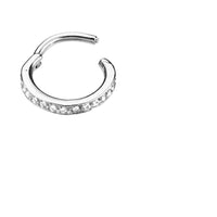 Cargar imagen en el visor de la galería, Segmentring Piercing Kristalle unten Edelstahl Gold PVD - chic - net.de
