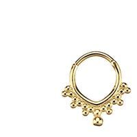 Cargar imagen en el visor de la galería, Segmentring Piercing Kugelspitze Edelstahl Gold PVD - chic - net.de
