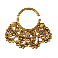 Load image into Gallery viewer, Septum Nasenringe Piercing Kreise Bögen breit Messing 1 mm golden antik Ohrring exotisch - chic - net.de
