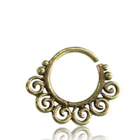 Load image into Gallery viewer, Septum Piercing Nasenring Messing kleine Spiralen 1 mm goldfarben antik Ohrring - chic - net.de
