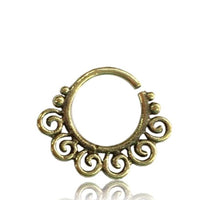 Load image into Gallery viewer, Septum Piercing Nasenring Messing kleine Spiralen 1 mm goldfarben antik Ohrring - chic - net.de
