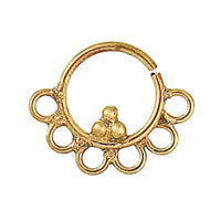 Load image into Gallery viewer, Septum Piercing Nasenringe Bögen Dreieck Messing Tribal goldfarben nickelfrei antik exotisch Ohrring - chic - net.de
